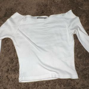 off the shoulder white long sleeve brandy melville!